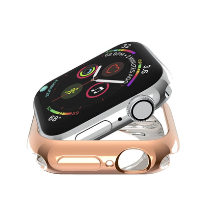 For Apple Watch Series 5 & 4 44mm Plating TPU Round Hole Hollowing Protective Case(Rose Gold)-garmade.com