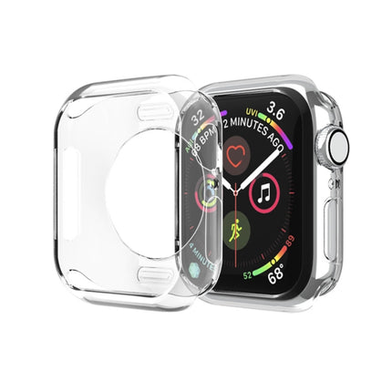 For Apple Watch Series 5 & 4 44mm Plating TPU Round Hole Hollowing Protective Case(Transparent)-garmade.com