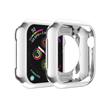 For Apple Watch Series 5 & 4 44mm Plating TPU Round Hole Hollowing Protective Case(Silver)-garmade.com