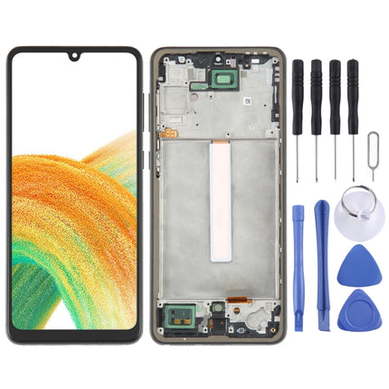OLED LCD Screen for Samsung Galaxy A33 5G SM-A336 Digitizer Full Assembly with Frame(Black)-garmade.com