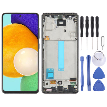 6.33 inch OLED LCD Screen for Samsung Galaxy A52 5G SM-A526 Digitizer Full Assembly with Frame(Black)-garmade.com