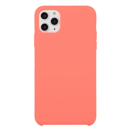 For iPhone 11 Pro Solid Color Solid Silicone Shockproof Case(Peach Red)-garmade.com