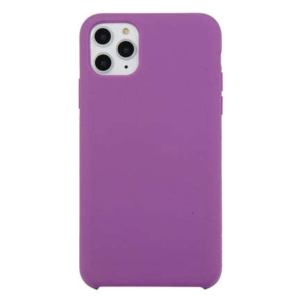 For iPhone 11 Pro Solid Color Solid Silicone Shockproof Case(Purple)-garmade.com