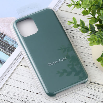 For iPhone 11 Pro Solid Color Solid Silicone Shockproof Case(Dark Green)-garmade.com