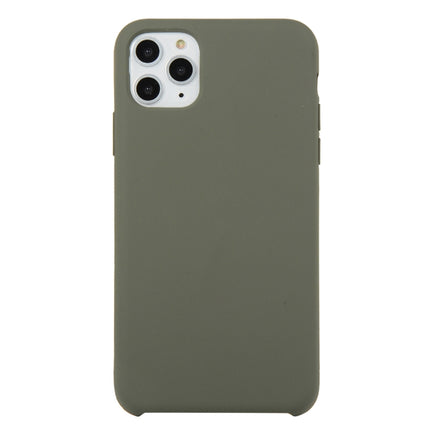 For iPhone 11 Pro Solid Color Solid Silicone Shockproof Case(Olive Green)-garmade.com