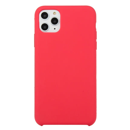 For iPhone 11 Pro Solid Color Solid Silicone Shockproof Case(Rose Red)-garmade.com