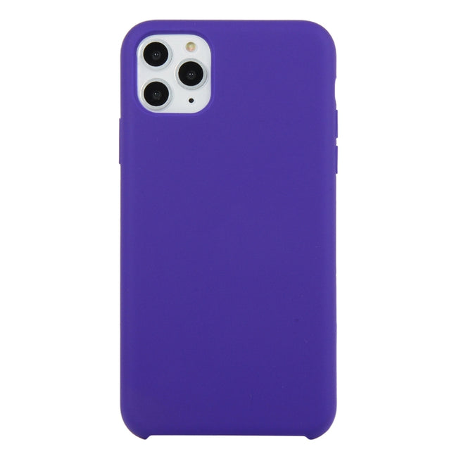 For iPhone 11 Pro Solid Color Solid Silicone Shockproof Case(Deep Purple)-garmade.com