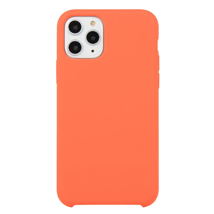 For iPhone 11 Pro Solid Color Solid Silicone Shockproof Case(Orange Red)-garmade.com