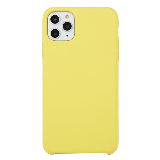 For iPhone 11 Pro Solid Color Solid Silicone Shockproof Case(Lemon Yellow)-garmade.com