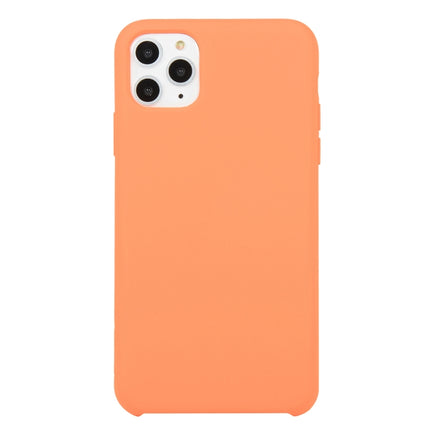 For iPhone 11 Pro Solid Color Solid Silicone Shockproof Case(Apricot Orange)-garmade.com