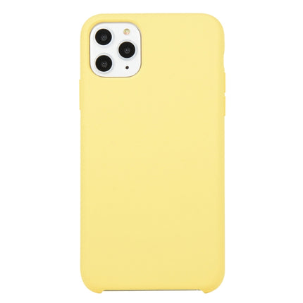 For iPhone 11 Pro Solid Color Solid Silicone Shockproof Case(Yellow)-garmade.com