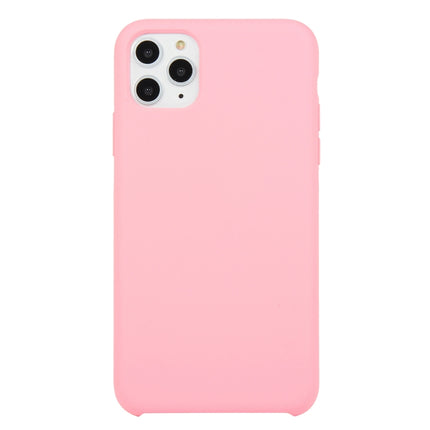 For iPhone 11 Pro Solid Color Solid Silicone Shockproof Case(Rose Pink)-garmade.com