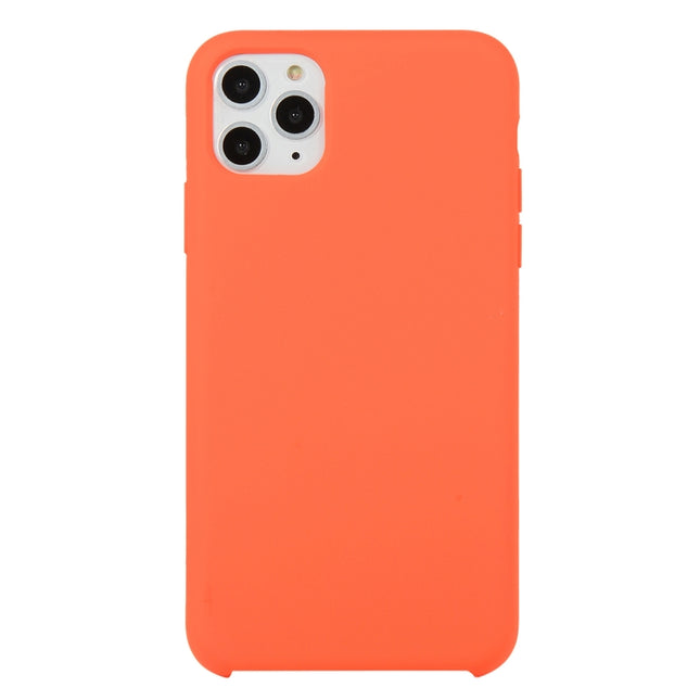 For iPhone 11 Pro Solid Color Solid Silicone Shockproof Case(Orange)-garmade.com