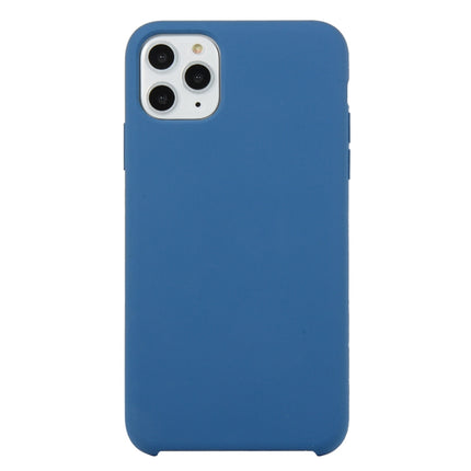 For iPhone 11 Pro Solid Color Solid Silicone Shockproof Case(Sea blue)-garmade.com