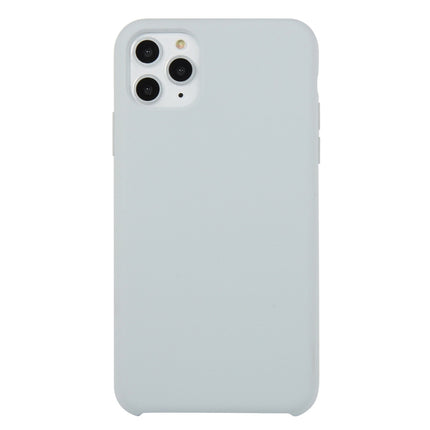 For iPhone 11 Pro Solid Color Solid Silicone Shockproof Case(Blue Grey)-garmade.com