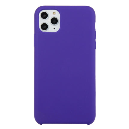 For iPhone 11 Pro Max Solid Color Solid Silicone Shockproof Case(Deep Purple)-garmade.com