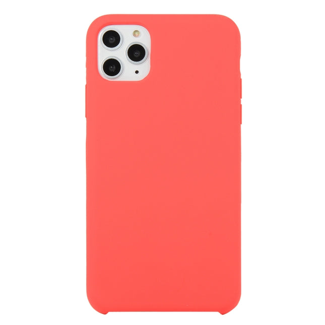 For iPhone 11 Pro Max Solid Color Solid Silicone Shockproof Case(Red Plum)-garmade.com