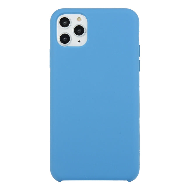 For iPhone 11 Pro Max Solid Color Solid Silicone Shockproof Case(Denim Blue)-garmade.com