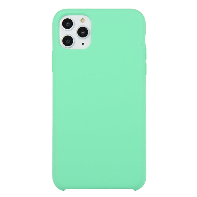 For iPhone 11 Pro Max Solid Color Solid Silicone Shockproof Case (Stay Green)-garmade.com