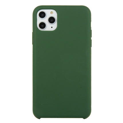 For iPhone 11 Pro Max Solid Color Solid Silicone Shockproof Case (Forest Green)-garmade.com