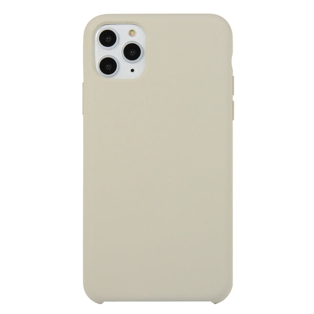 For iPhone 11 Pro Max Solid Color Solid Silicone Shockproof Case(Rock Ash)-garmade.com