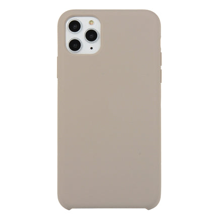 For iPhone 11 Pro Max Solid Color Solid Silicone Shockproof Case(Pebble)-garmade.com