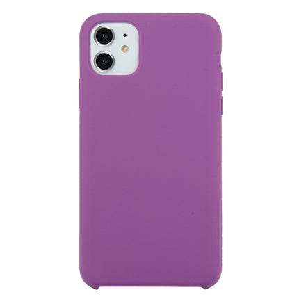 For iPhone 11 Solid Color Solid Silicone Shockproof Case(Purple)-garmade.com