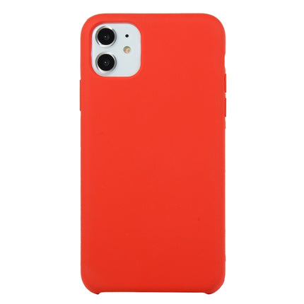 For iPhone 11 Solid Color Solid Silicone Shockproof Case(China Red)-garmade.com