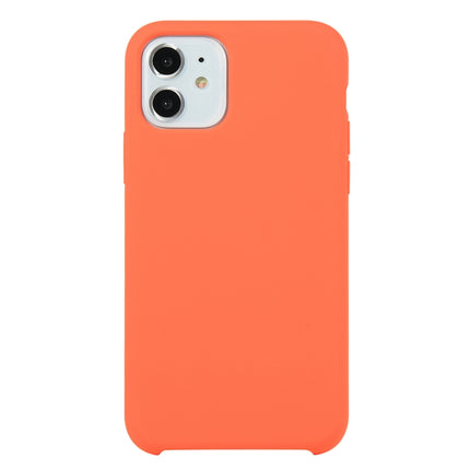 For iPhone 11 Solid Color Solid Silicone Shockproof Case(Orange Red)-garmade.com