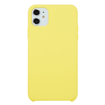 For iPhone 11 Solid Color Solid Silicone Shockproof Case(Shiny Yellow)-garmade.com