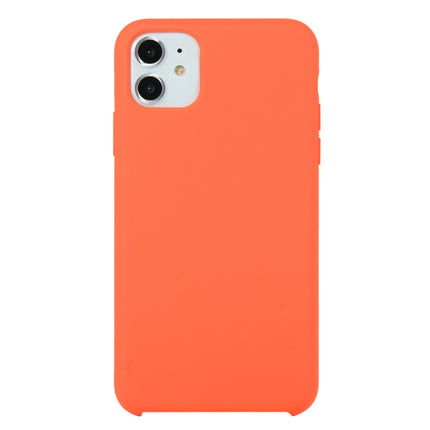 For iPhone 11 Solid Color Solid Silicone Shockproof Case(Orange)-garmade.com