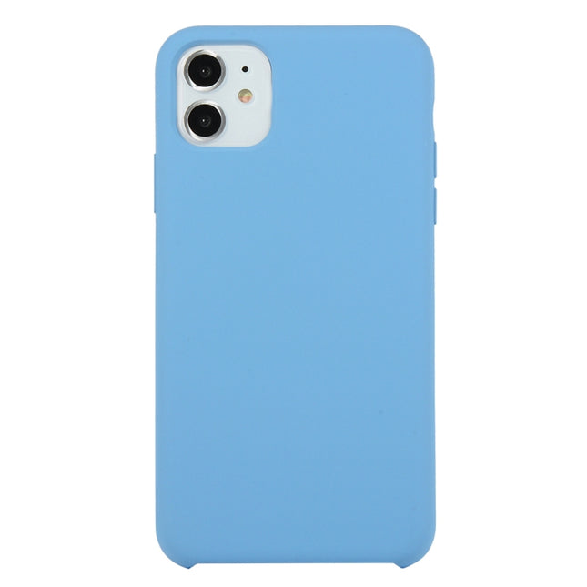 For iPhone 11 Solid Color Solid Silicone Shockproof Case(Azure)-garmade.com