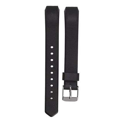 For Fitbit Alta Silicone Replacement Wrist Strap Watchband with Buckle(Black)-garmade.com