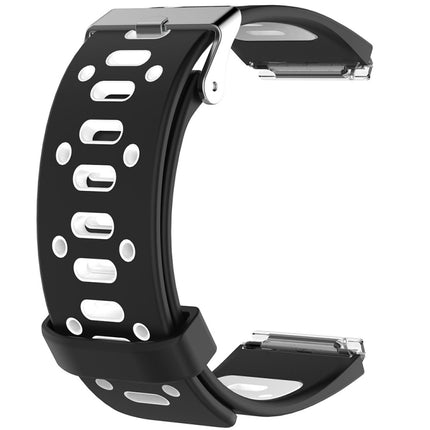 For Fitbit Blaze Two-tone Silicone Replacement Wrist Strap Watchband with Buckle(Black + Green)-garmade.com