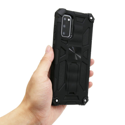 For Galaxy S20 Shockproof TPU + PC Magnetic Protective Case with Holder(Black)-garmade.com