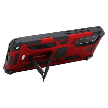 For Galaxy S20 Shockproof TPU + PC Magnetic Protective Case with Holder(Red)-garmade.com