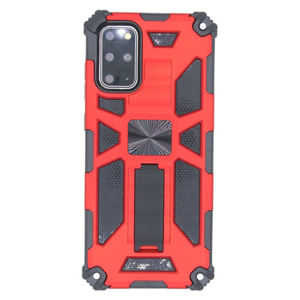 For Galaxy S20 Plus Shockproof TPU + PC Magnetic Protective Case with Holder(Red)-garmade.com