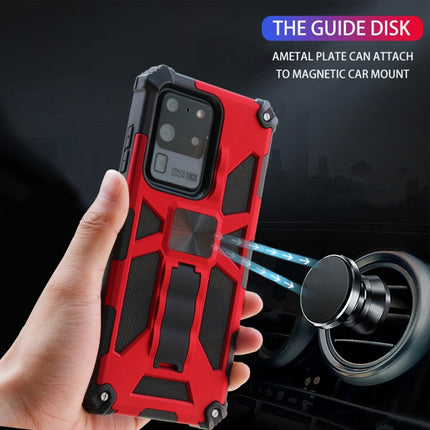 For Galaxy S20 Ultra Shockproof TPU + PC Magnetic Protective Case with Holder(Red)-garmade.com