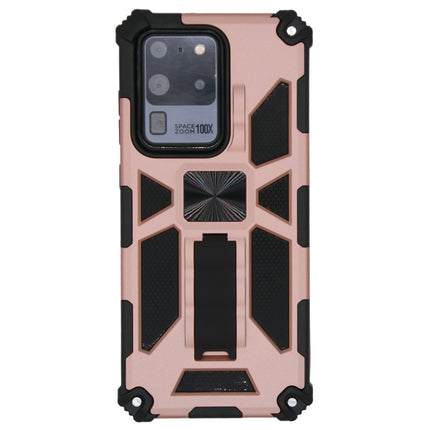 For Galaxy S20 Ultra Shockproof TPU + PC Magnetic Protective Case with Holder(Rose Gold)-garmade.com