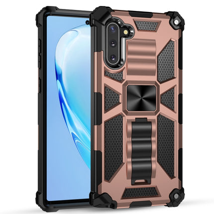 For Galaxy Note 10 Shockproof TPU + PC Magnetic Protective Case with Holder(Rose Gold)-garmade.com