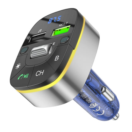 hoco E71 Car QC3.0 Fast Charge Bluetooth 5.0 MP3 Player FM Transmitter(Blue)-garmade.com