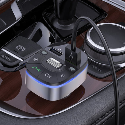 hoco E71 Car QC3.0 Fast Charge Bluetooth 5.0 MP3 Player FM Transmitter(Blue)-garmade.com
