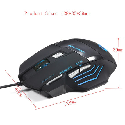 HXSJ A868 7-Keys Colorful Luminous Wired Mouse with Fire Button-garmade.com
