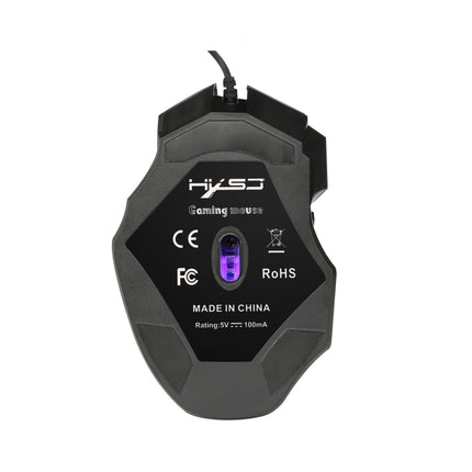 HXSJ A868 7-Keys Colorful Luminous Wired Mouse with Fire Button-garmade.com