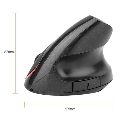 HXSJ A889 6 Keys 2400DPI 2.4GHz Vertical Wireless Mouse Rechargeable(Black)-garmade.com