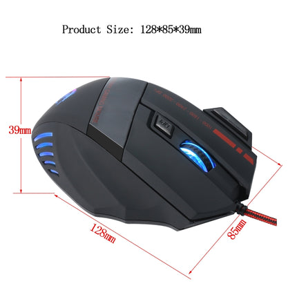 HXSJ A907 7 Keys Colorful Luminous 7D Wired Gaming Mouse(Black)-garmade.com