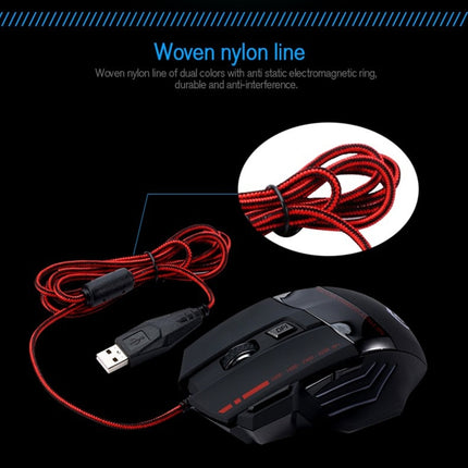 HXSJ A907 7 Keys Colorful Luminous 7D Wired Gaming Mouse(Red)-garmade.com