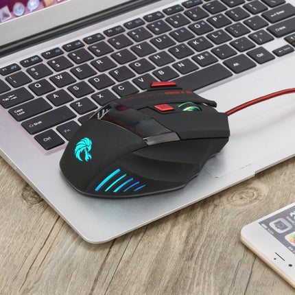 HXSJ A907 7 Keys Colorful Luminous 7D Wired Gaming Mouse(Black)-garmade.com