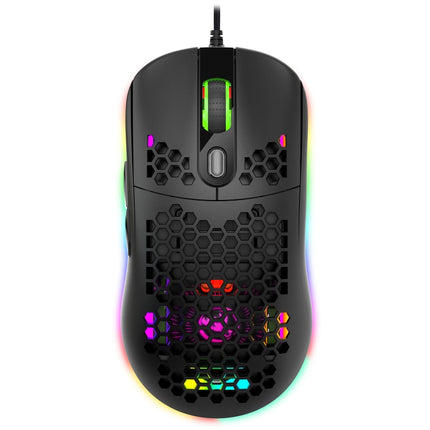 HXSJ X600 6 Keys RGB Luminous Macro Programming Wired Gaming Mouse(Black)-garmade.com