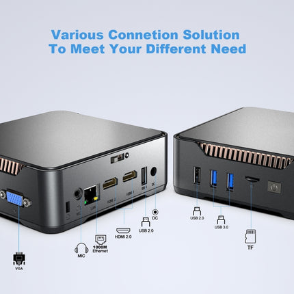 GK3V Pro Windows 11 Pro Mini PC, Intel Celeron N5105 CPU, Memory:16GB+512GB(US Plug)-garmade.com